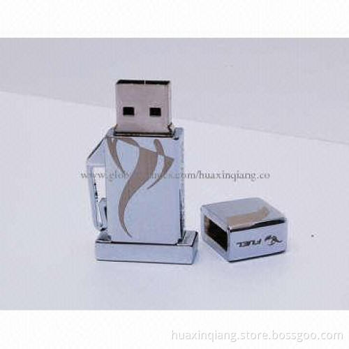 USB Flash Memory with Metal Material, Logo Design, 128MB to 64GB Capacity, USB2.0/3.0